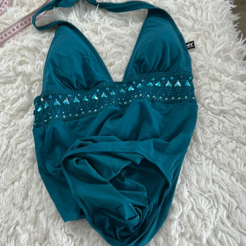 DKNY Teal One-Piece Swimsuit - Picture 9 of 12